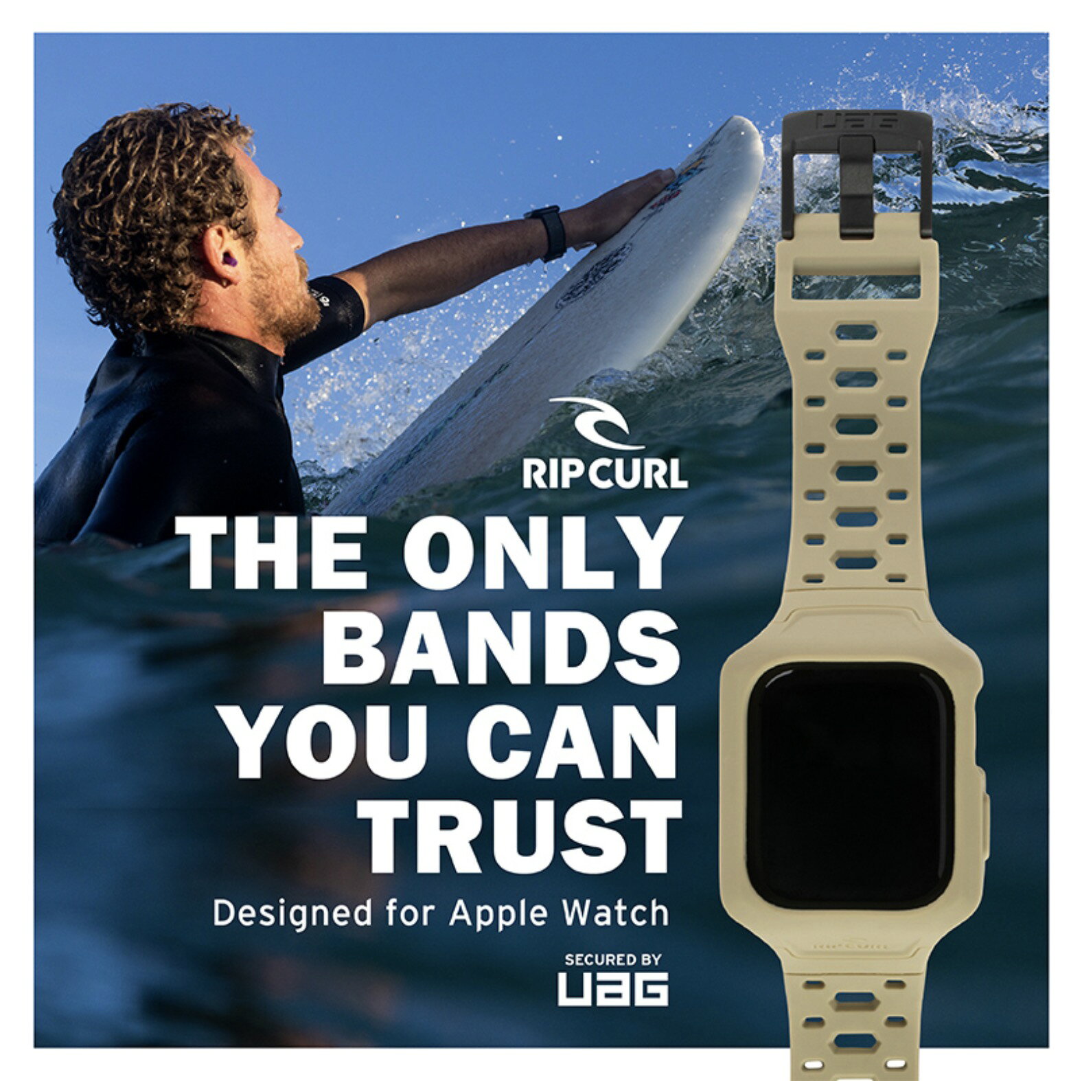 UAG X RIP CURL 矽膠 衝浪 保護殻 運動 錶帶 一體成型 手錶 Apple Watch 45mm 2