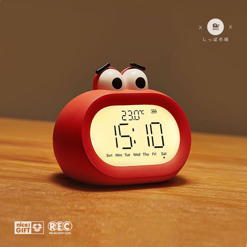大嘴小鬧鐘可愛靜音床頭智慧夜光電子時鐘卡通計時器鬧鐘學生專用【北歐家居生活】