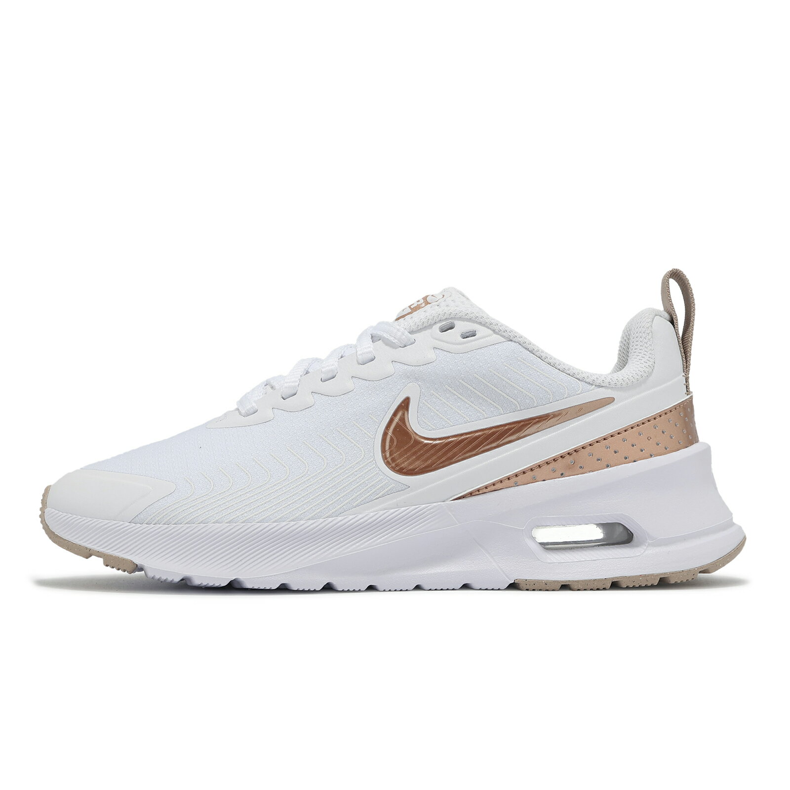 Nike 休閒鞋 Wmns Air Max Nuaxis 女鞋 白 玫瑰金 氣墊 緩震 運動鞋