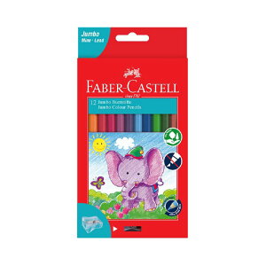 Faber-Castell 輝柏 學齡大六角 油性色鉛筆 附削筆器 12色 /盒 111622