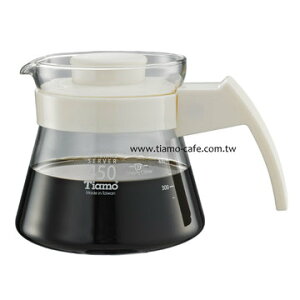 金時代書香咖啡 Tiamo 玻璃咖啡壺 450cc 弧型把手 通過SGS HG2210W
