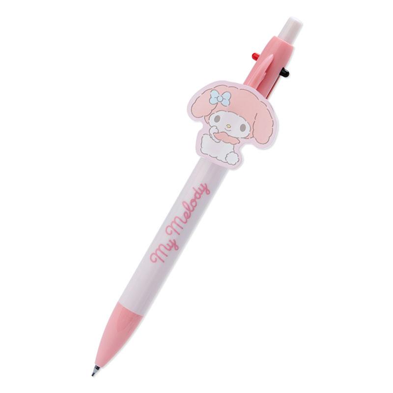 真愛日本 美樂蒂 玩偶風 日本製 雙色筆 自動鉛筆 0.5 原子筆 文具 黑色墨水 紅色墨水 ID104