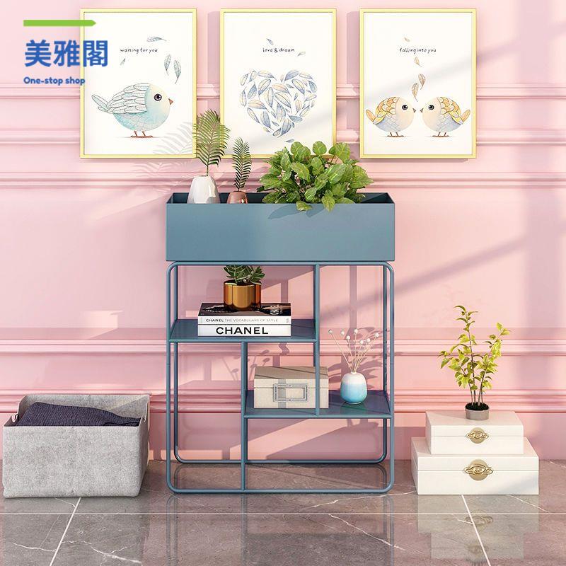 廠家直出 置物架 隔斷 收納架 展示架 多層架 北歐鐵藝花架子臥室內陽臺客廳置物架落地式綠蘿花盆架多肉植物架 工廠現貨 八折下殺syeb