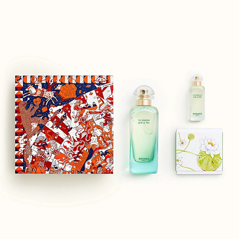 HERMES 愛馬仕 尼羅河花園禮盒 (淡香水100ml + 沾式小香水7.5ml + 沐浴皂50g)