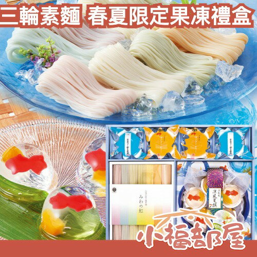 🇯🇵日本 春夏限定 三輪素麵 彩虹麵 素麵禮盒 果凍禮盒 特色禮盒 中秋禮盒 送禮 日式禮盒 繽紛 七色麵 金魚果凍【小福部屋】