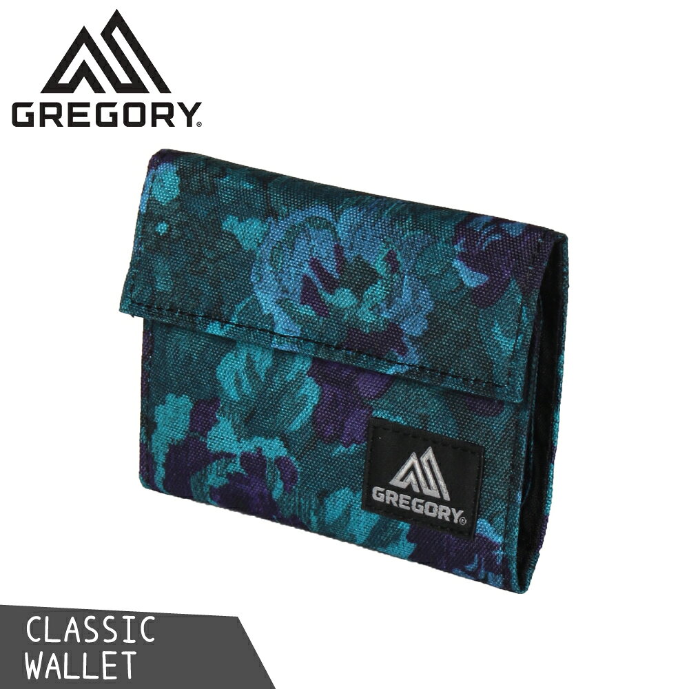 【GREGORY 美國 CLASSIC WALLET 經典款錢包《迷幻藍花》】65486/皮夾/皮包/零錢包/卡夾/短夾