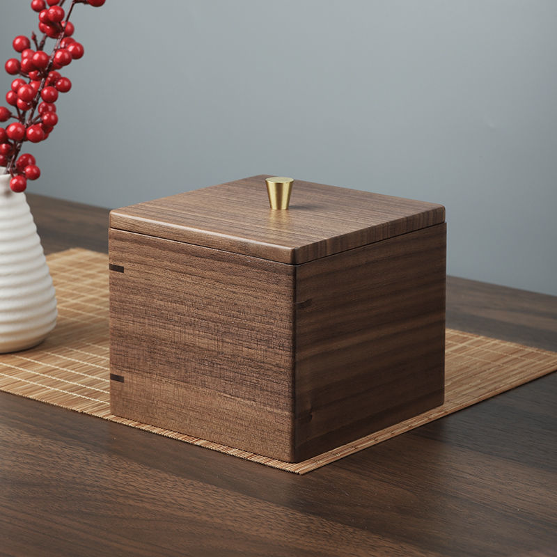 首飾盒 收納盒 黑胡桃木茶包 收納盒 零食桌面茶具收納盒 木質帶蓋實木方盒 鑰匙收納 全館免運