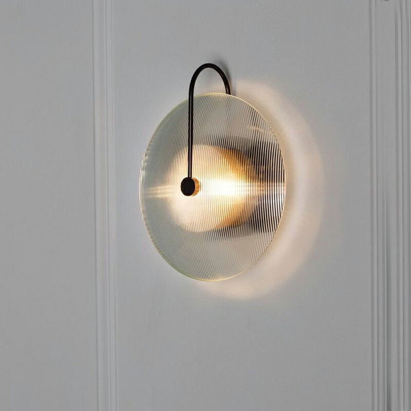 新款北歐現代簡約創意玻璃客廳藝術床頭LED臥室沙發旁樣板房壁燈