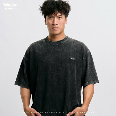 Monkeys logo水洗短T-黑