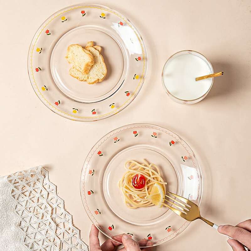 墨色ins風玻璃水果盤 家用現代客廳創意點心盤糖果盤零食干果盤子
