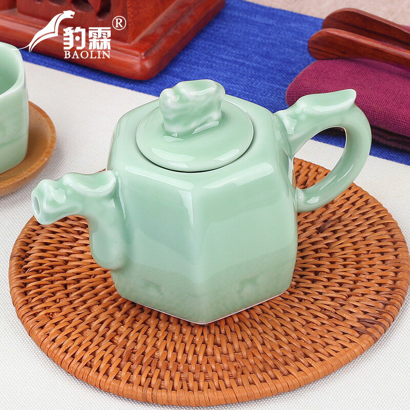 陶瓷青瓷水壺泡茶壺套裝家用陶瓷單壺花茶壺小沖茶壺紅茶杯泡