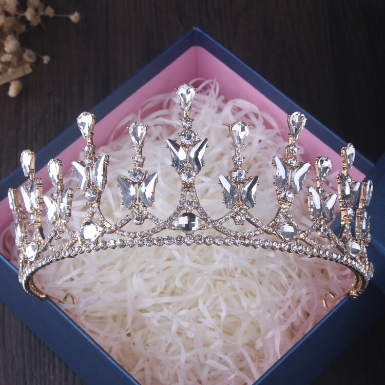 新款水晶韓式森系仙美婚紗頭飾新娘超仙皇冠成年十八生日公主王冠