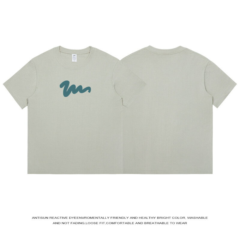 【喜挖】夏季新款純棉塗鴉印花短袖男寬鬆圓領青少年上衣t恤休閒白色衣服 0