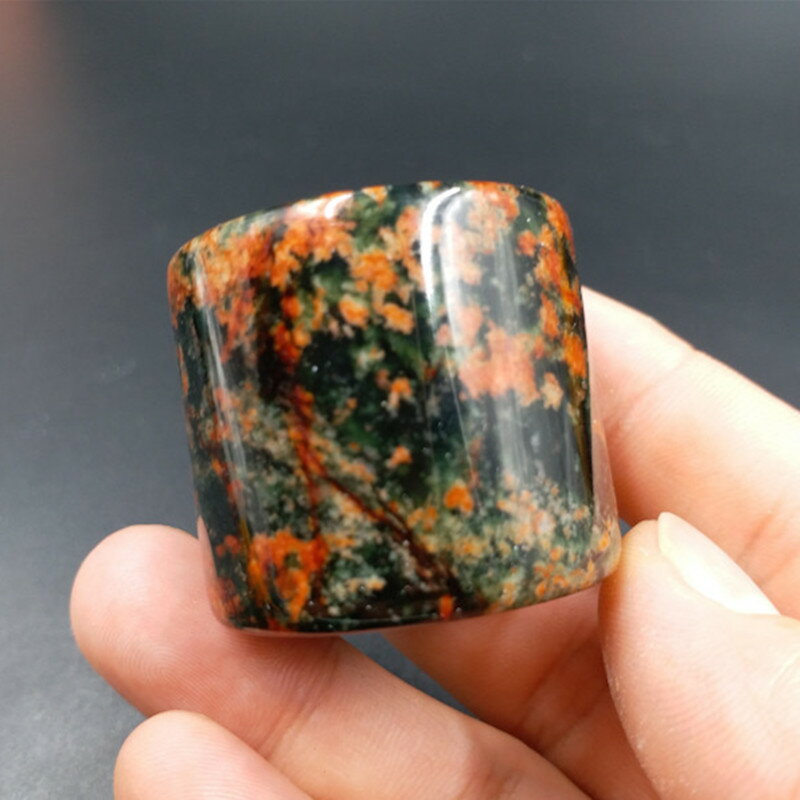 新款精美天然玉石桃花扳指 仿古玉器玉石扳指 男款戒指廠家直銷