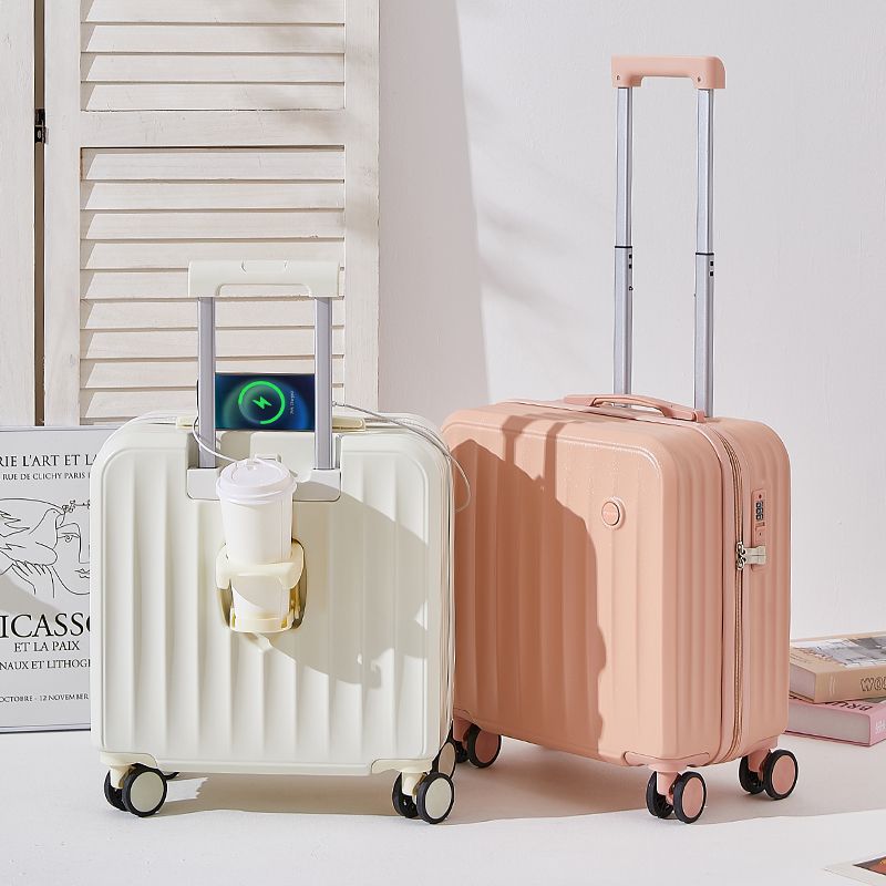 行李箱2023新款18寸小型多功能登機箱可充電耐用拉桿箱20寸旅行箱