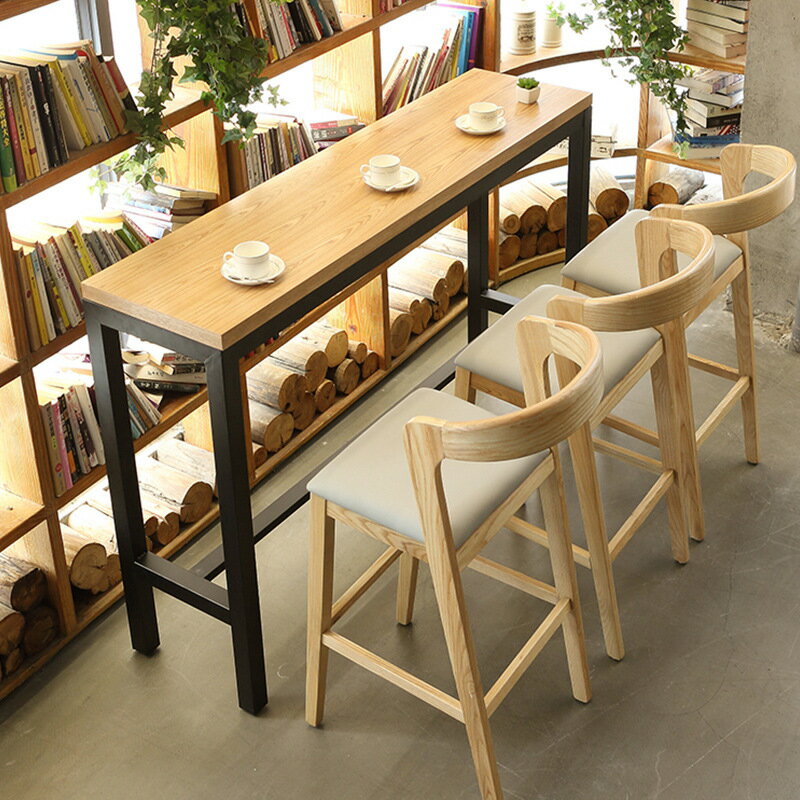 西餐廳咖啡廳奶茶實木桌椅 飲桌椅組合清吧吧吧桌椅