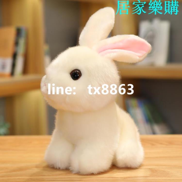 毛絨玩具 仿真兔子毛絨玩具韓國可愛兔兔公仔小白兔玩偶少女心娃娃小號女生【摩可美家】