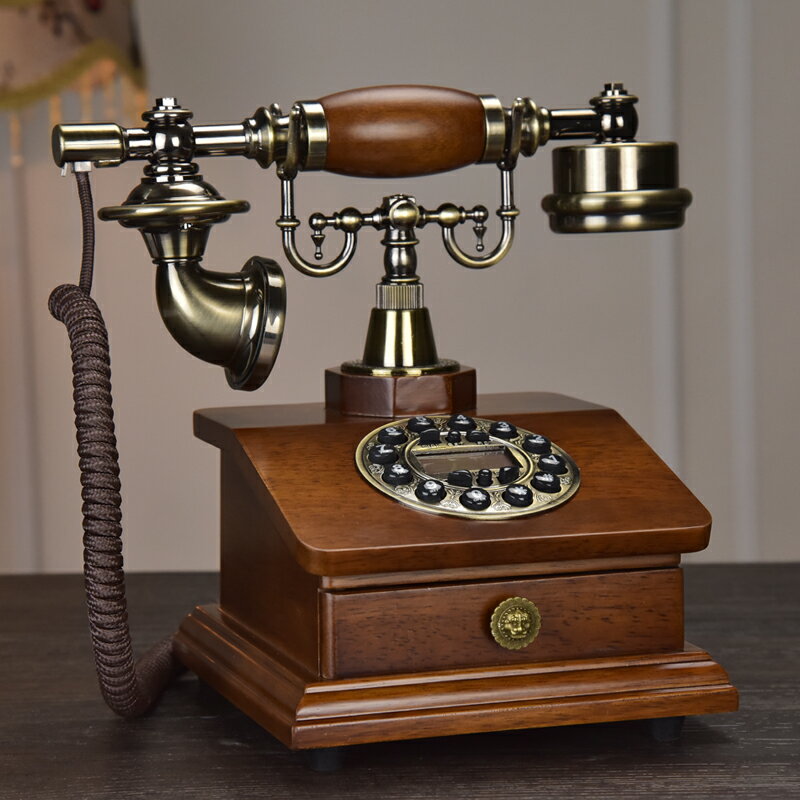 蒂雅菲歐式復古仿古電話機古董旋轉撥號家用固定座機無線插卡電話