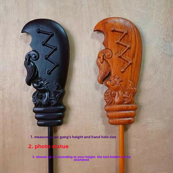 {可打統編 保固一年}關公刀關羽刀紅實木帶刀青龍燕月刀烏木關帝武財神紅木造像木雕 1