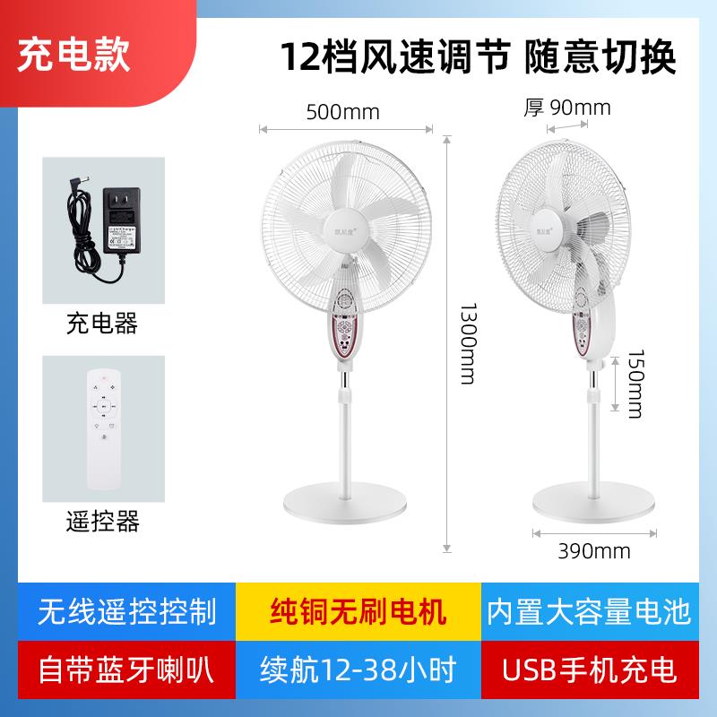 {可打統編 保固一年}18寸充電風扇超長續航大風力太陽能戶外大電池便攜式大功率落地扇 0