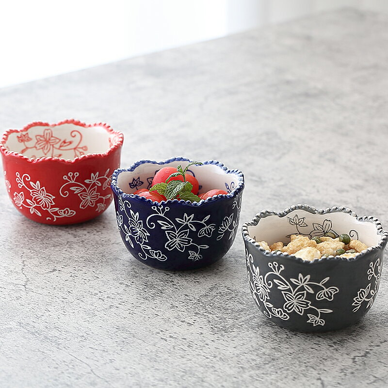 北歐小菜碗陶瓷甜品碗家用米飯碗創意小號湯碗單個4英寸蘸料小碗