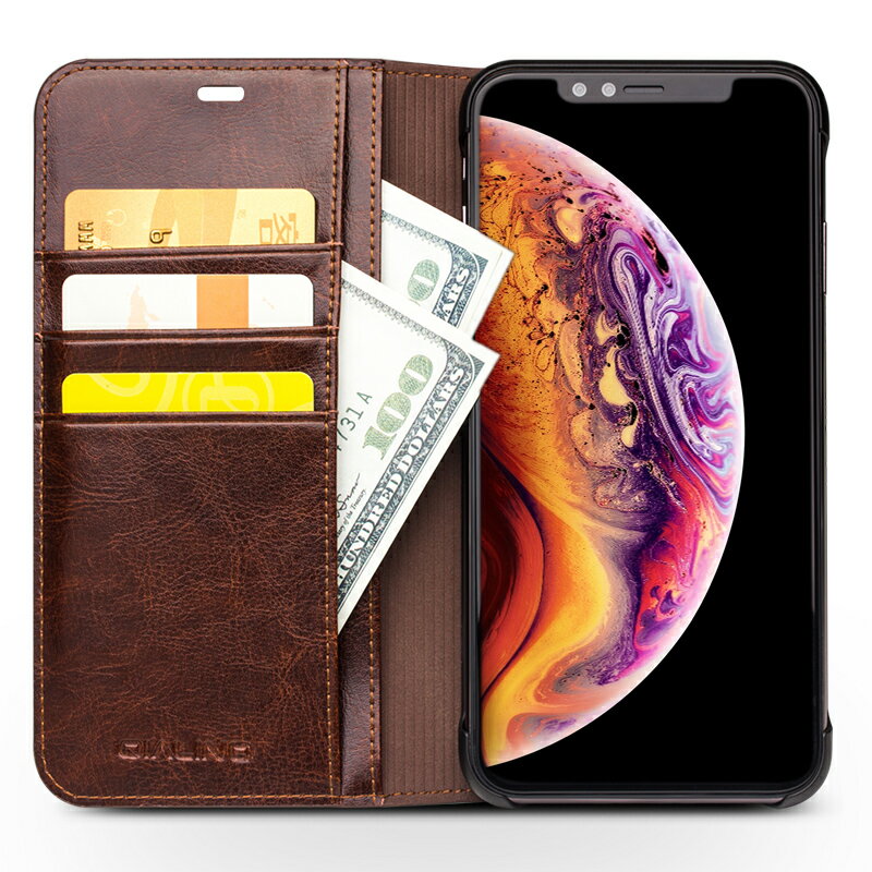 適用於 iPhone XS Max手機殼真皮蘋果 X保護套翻蓋商務XR手機套XS保護殼牛皮iPhoneX皮