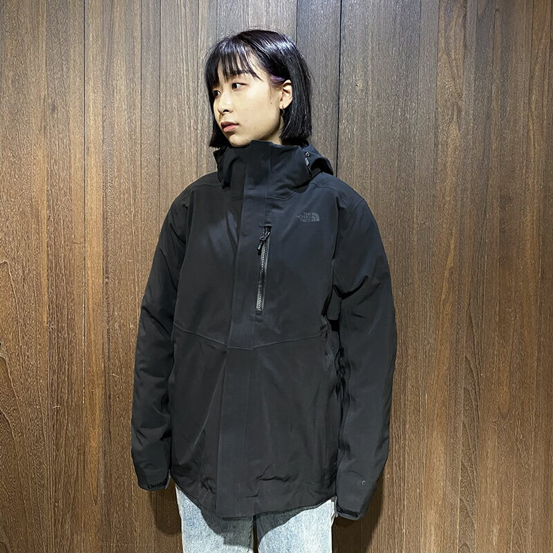 美國百分百【全新真品】THE NORTH FACE 羽絨外套 女款 保暖 TNF 連帽夾克 logo 黑色 BM70