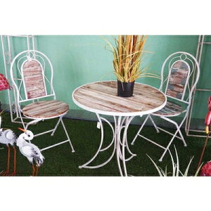 美式鄉村做舊實木戶外庭院桌椅 家居店鋪園藝裝飾桌椅1入