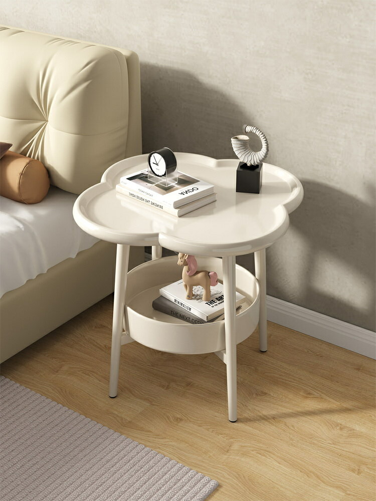 奶油風床頭柜簡約現代家用臥室床邊小型替代迷你置物架邊幾小桌子