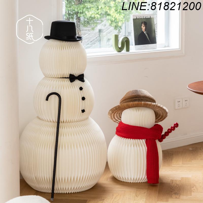 免運 公司貨 聖誕用品 交換禮物 圣誕節裝飾紙雪人擺件商場櫥窗店面戶外道具大節日氣氛北歐 快速出貨 聖誕D
