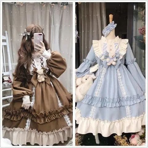 快速出貨 【臺灣現貨】cosplay服裝 cos服 春季洛麗塔裙子全套日系可愛蘿莉學生洋裝lolita軟妹裙公主日常裙