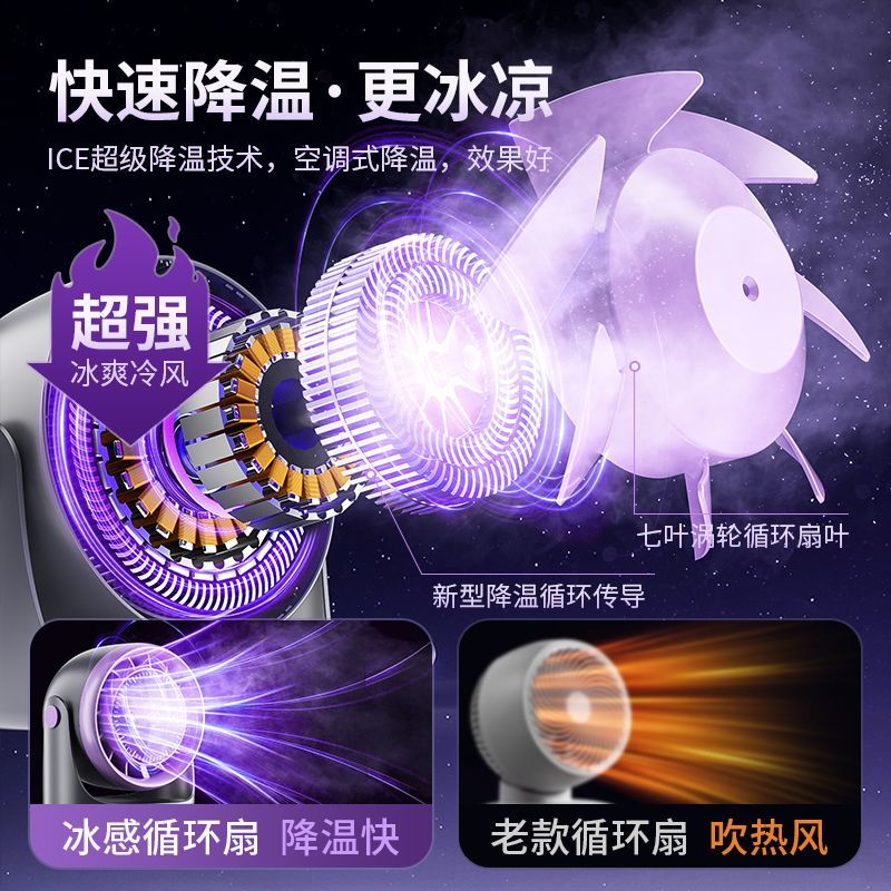 小風扇桌面暴力渦輪電風扇小型辦公室桌面上usb迷你宿舍臥室學生床上手持超長續航可攜式靜音製冷廚房空調扇