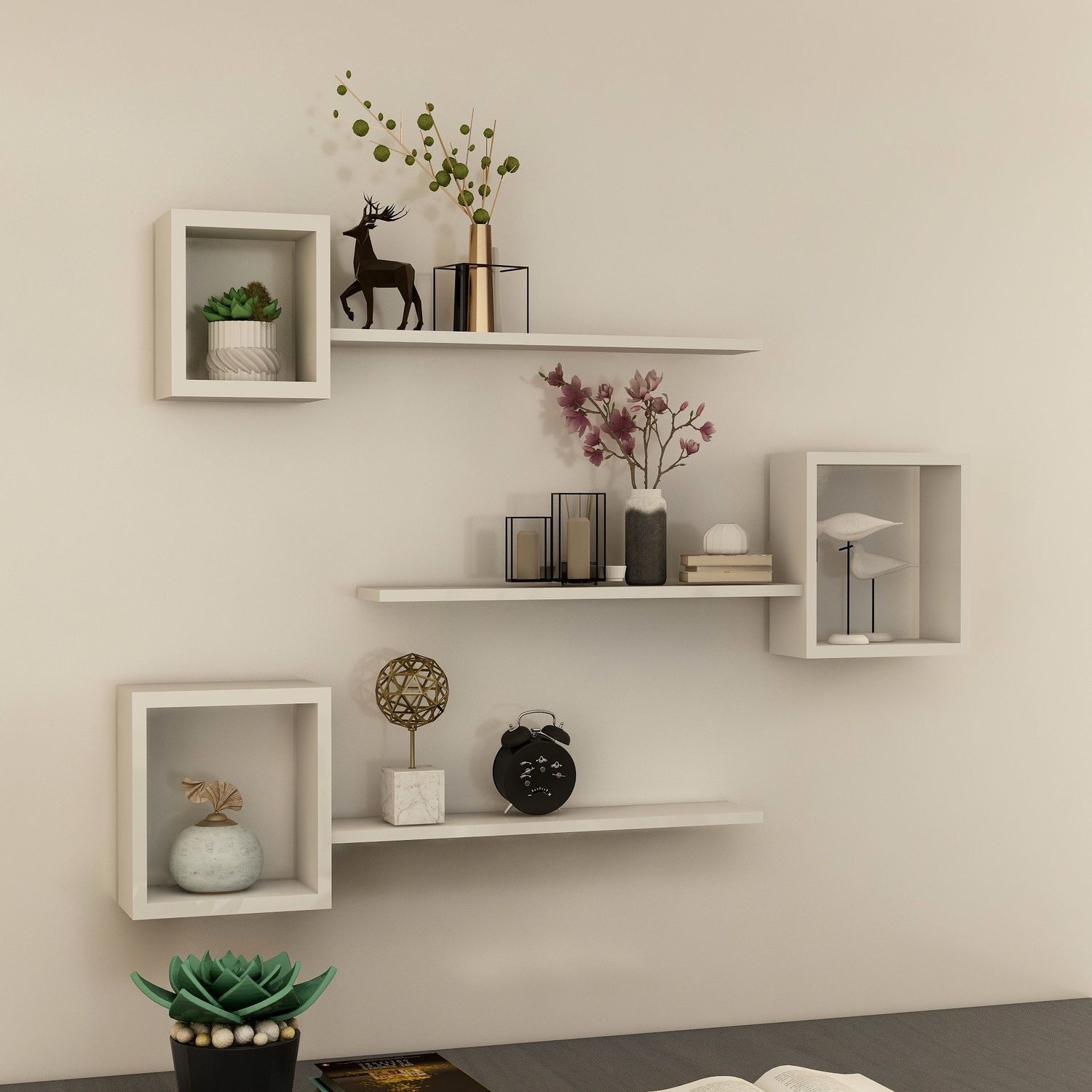 壁掛置物架 墻上置物架免打孔掛壁墻架墻面儲物柜客廳背景墻裝飾架子臥室隔板