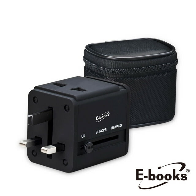 【滿額抽7折券+最高回饋25%】E-books B27 雙孔 USB 充電器旅行萬用轉接頭