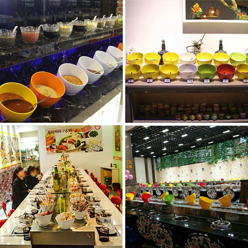 密胺餐具火鍋店專用自助調料碗餐廳商用加厚塑膠斜口碗醬料蘸料碗