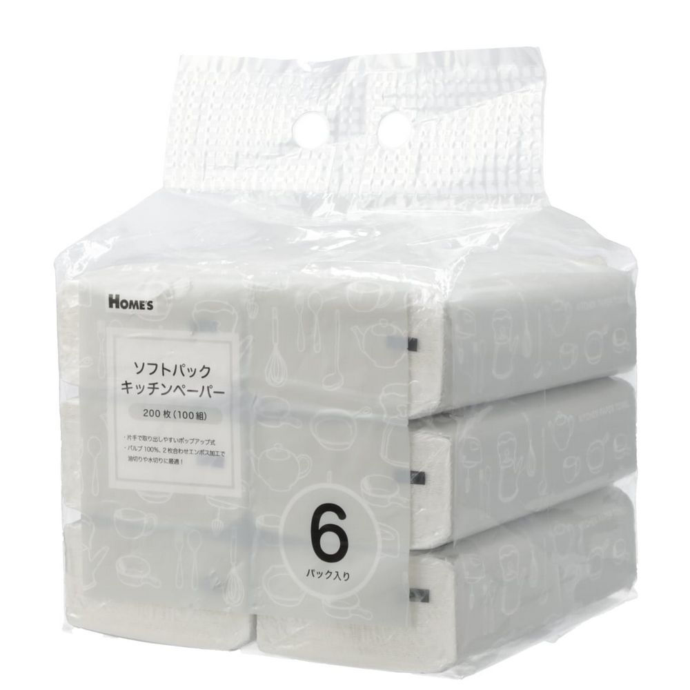 【DECO HOME商品】軟包廚房紙巾 100抽 6P NITORI宜得利家居