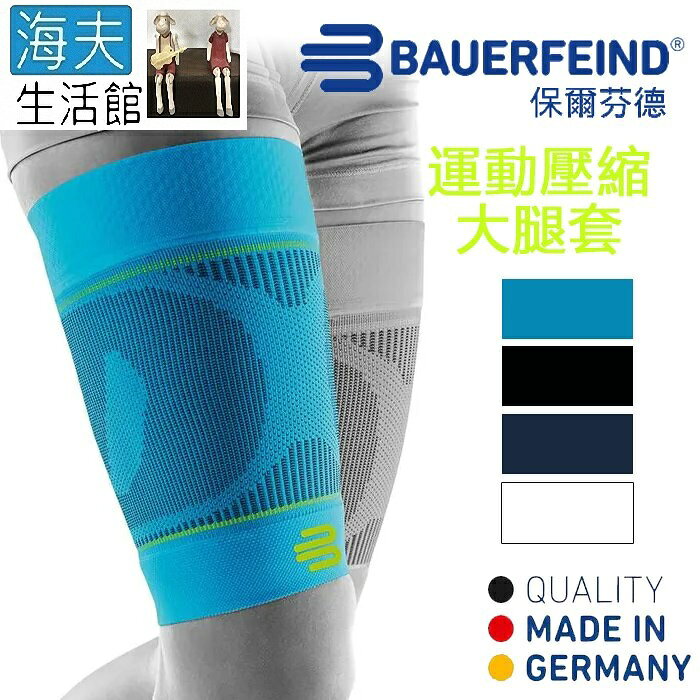 【海夫生活館】Bauerfeind 保爾芬德 德國原裝 運動壓縮大腿套 天藍(多規格任選/一雙)