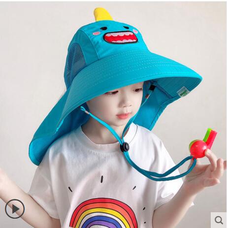 兒童防曬帽夏季防紫外線男童大帽檐遮陽帽薄款女童太陽帽透氣涼帽【摩可美家】