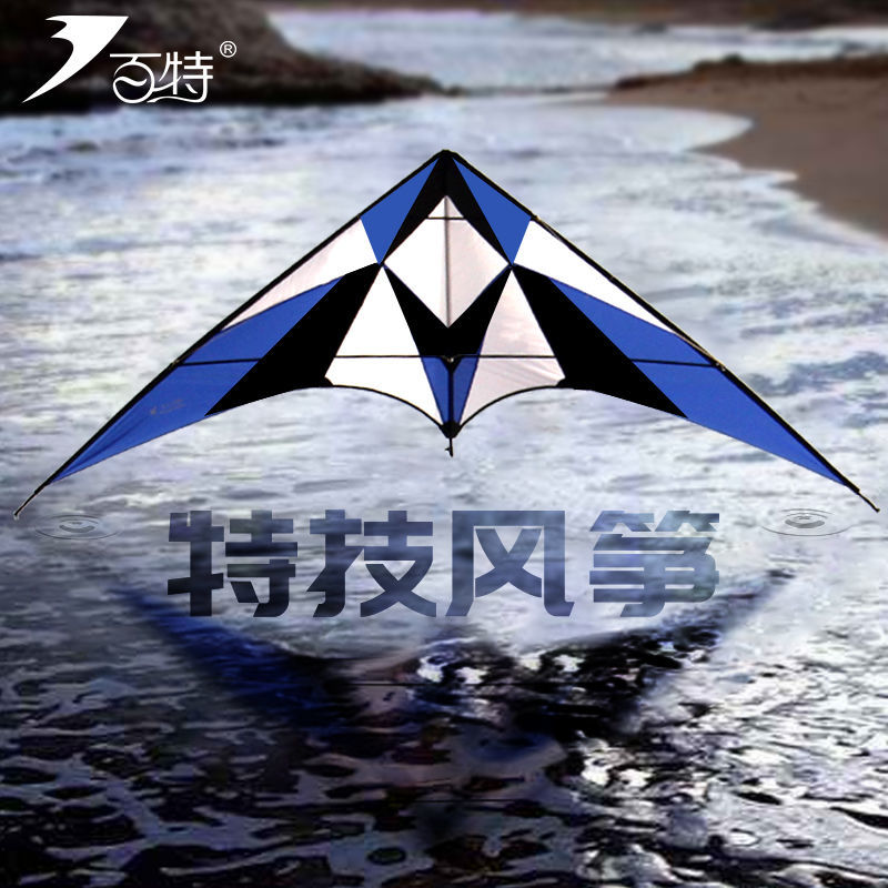 風箏運動雙線特技成人可旋轉聲音震撼2.1復線樹脂桿尼龍布帶長尾