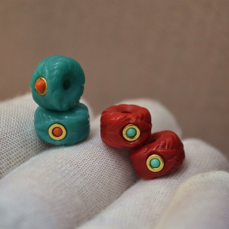 12mm雪巴琉璃隔珠DIY手串隔珠文玩108佛珠手鏈配珠桶珠飾品配件