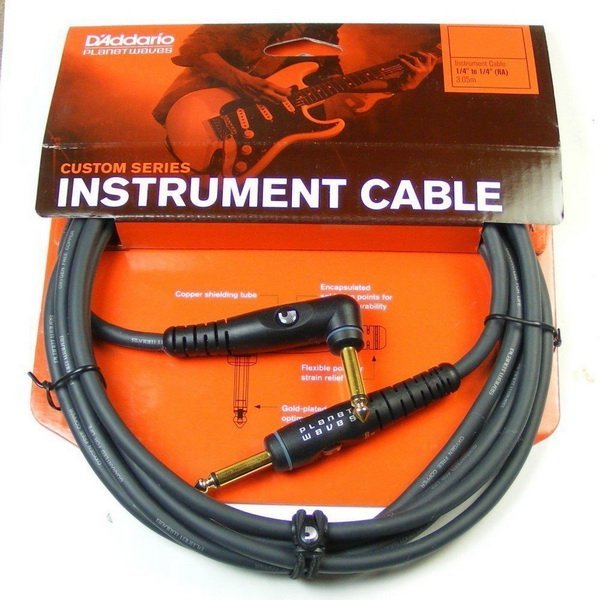 Planet Waves Custom 3米(一直一L頭)吉他/ Bass/鍵盤鍍金無氧銅絕緣導線【唐尼樂器】