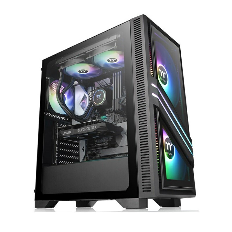 【獨家！另享10%回饋】Thermaltake 曜越 Versa T35 RGB 玻璃直立式機殼/CA-1R7-00M1WN-00