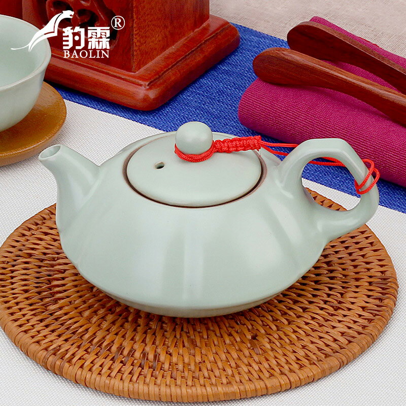 汝窯茶具水壺泡茶壺套裝家用陶瓷單壺花茶壺小茶壺沖紅茶杯泡茶器