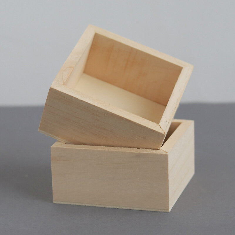 批發創意木質桌面收納盒 原木正方形小號小木盒子雜物儲物收納盒