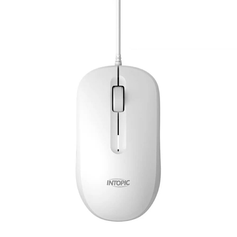 【INTOPIC 廣鼎】MS-Q107 光學有線靜音滑鼠 白色【三井3C】 1