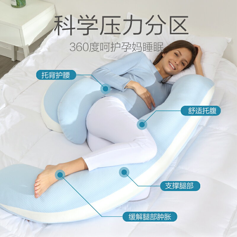 孕婦枕 孕婦枕頭護腰側睡枕睡覺側臥枕孕託腹抱枕多功能u型枕神器春夏【MJ5667】