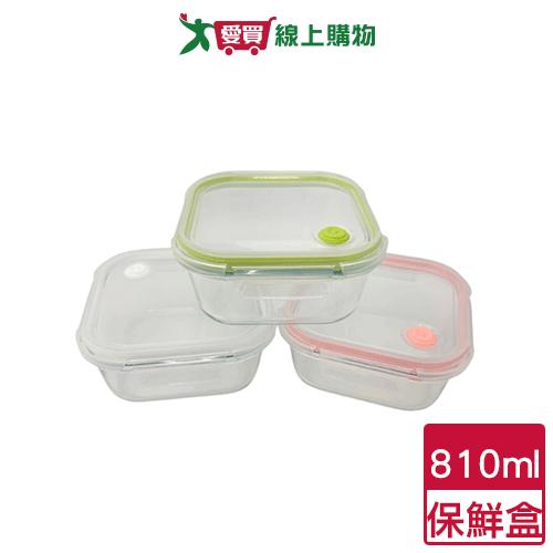 HP 耐熱玻璃保鮮盒-正方810ML 保鮮盒 便當盒 耐熱 玻璃【愛買】
