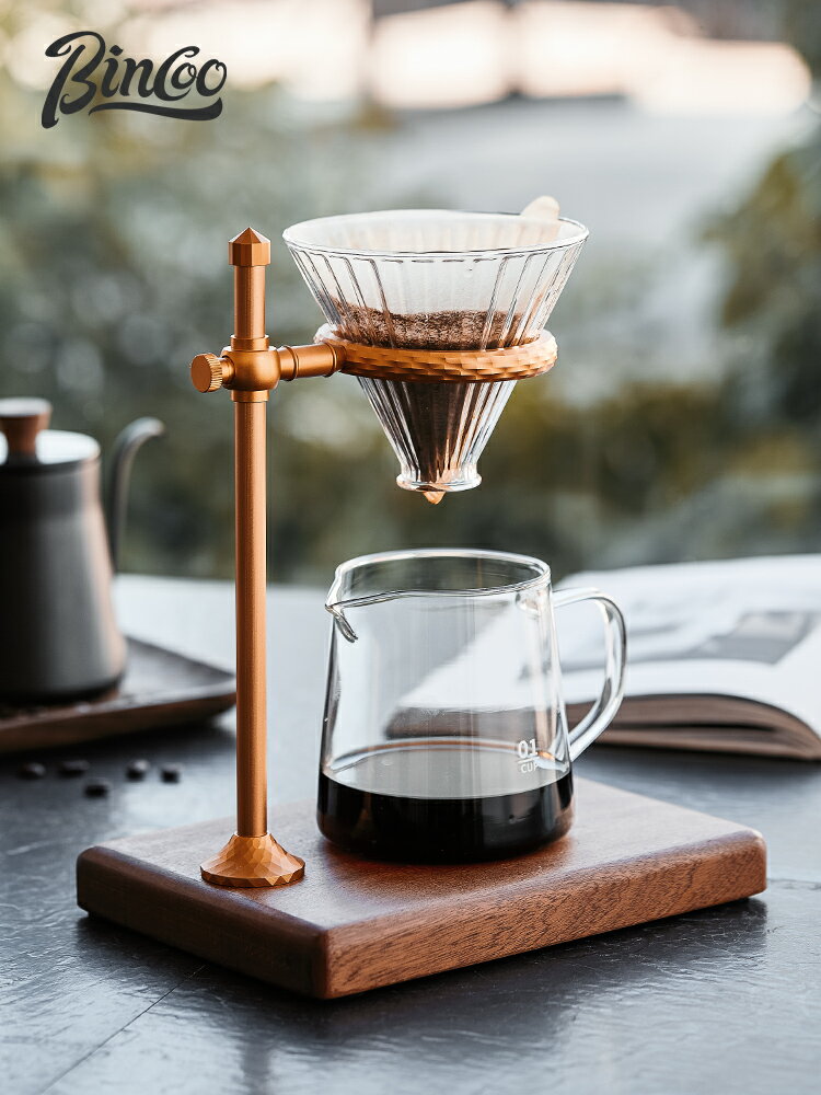 Bincoo手沖咖啡壺支架復古咖啡沖壺套裝滴漏玻璃濾杯家用咖啡器具