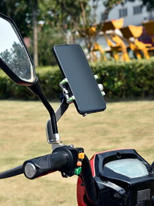 機車手機支架 摩托車手機導航支架鋁合金電動電瓶車外賣騎手自行車載支架手機架『CM41946』