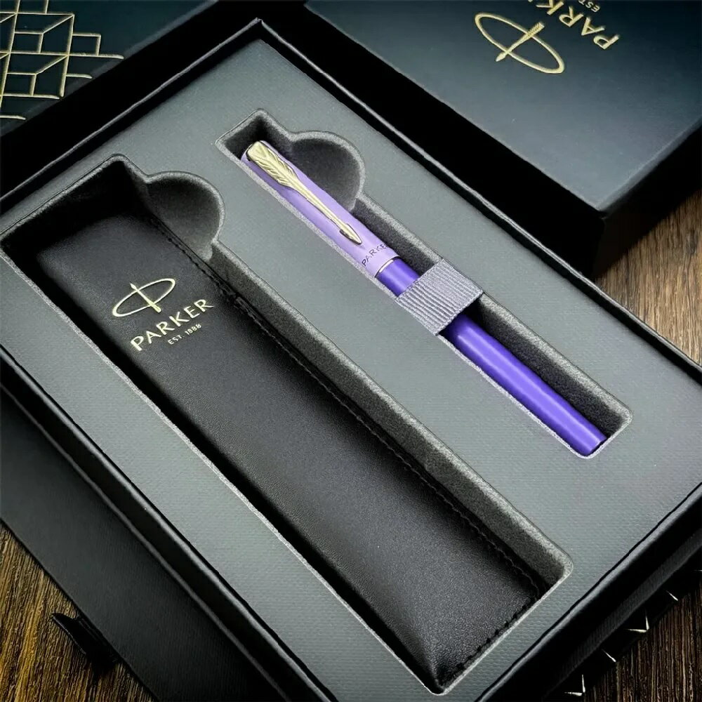 PARKER派克 威雅XL系列 靈感紫（限定）鋼筆 真皮筆套禮盒